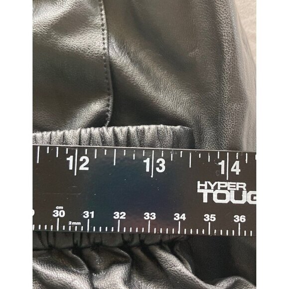 BLANKNYC Black Vegan Leather Elastic Waist Leg Jogger Slash Pockets Pants-28 - Picture 11 of 16